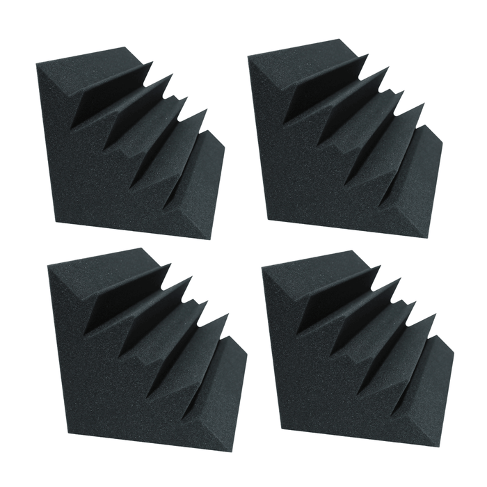 4 Pack - Bass Trap - Acoustic Foam - Black - 30cm | Hush Echo