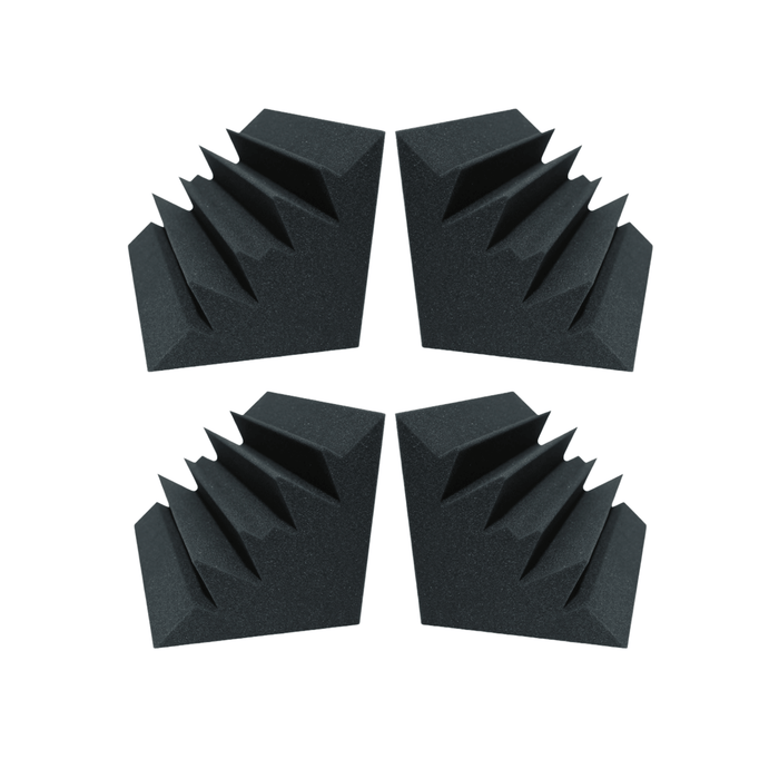 4 Pack - Bass Trap - Acoustic Foam - Black - 30cm | Hush Echo