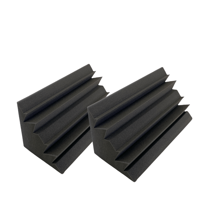 2 Pack - Bass Trap Shape A - Acoustic Foam - Black - 50cm Hush Echo