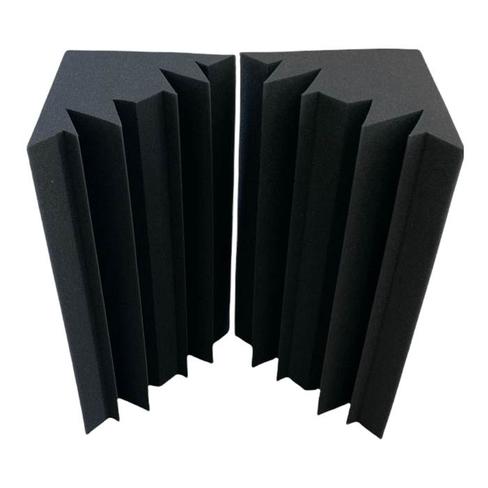 2 Pack - Bass Trap Shape A - Acoustic Foam - Black - 50cm Hush Echo