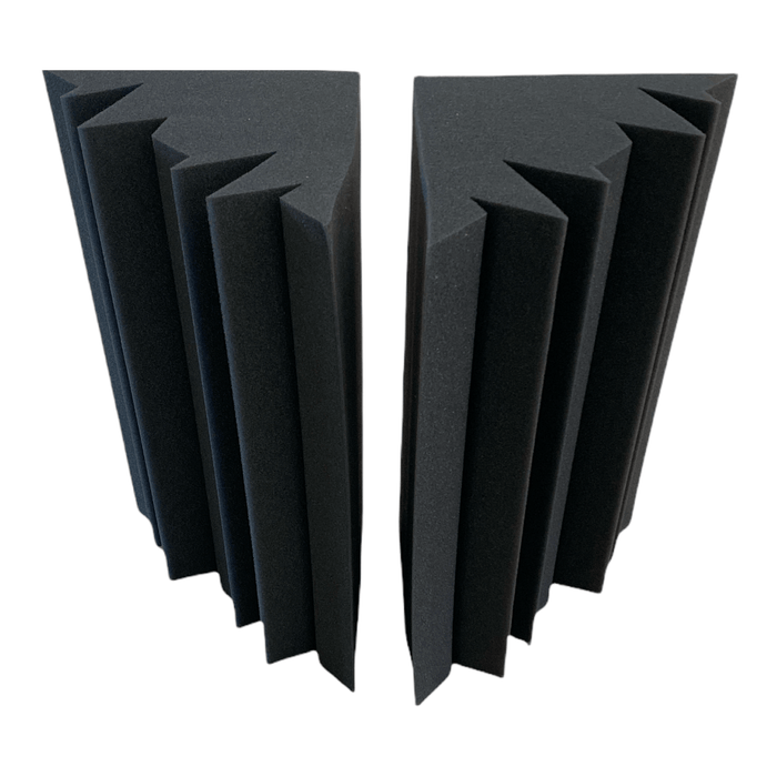 2 Pack - Bass Trap Shape A - Acoustic Foam - Black - 50cm Hush Echo