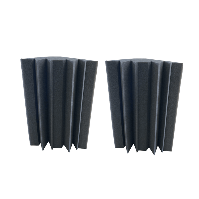 2 Pack - Bass Trap Shape A - Acoustic Foam - Black - 50cm Hush Echo
