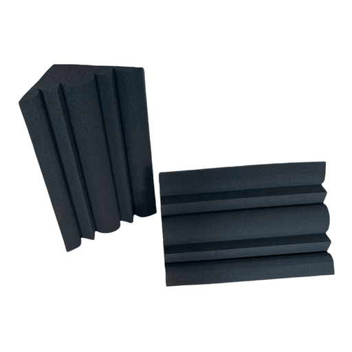 2 Pack - Bass Trap Shape B - Acoustic Foam - Black - 50cm Hush Echo