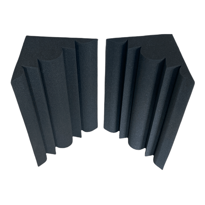 2 Pack - Bass Trap Shape B - Acoustic Foam - Black - 50cm Hush Echo