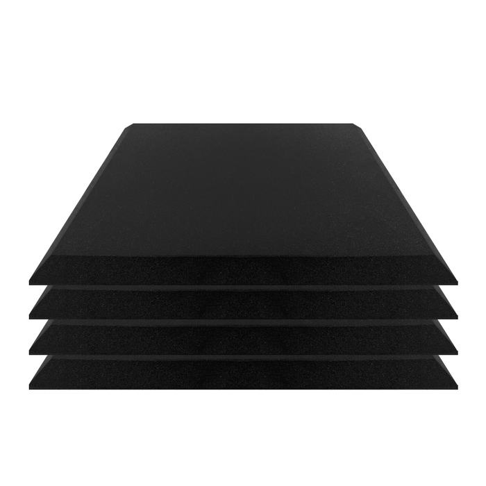 4 Pack - Bevelled - Acoustic Foam - Black - 50cm Hush Echo