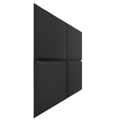 4 Pack - Bevelled - Acoustic Foam - Black - 50cm Hush Echo