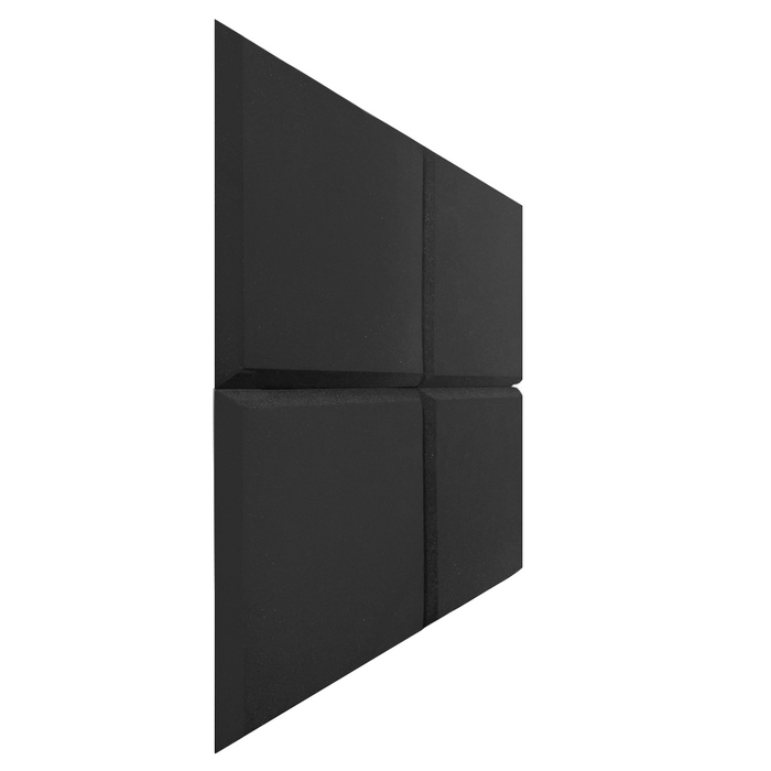 4 Pack - Bevelled - Acoustic Foam - Black - 50cm Hush Echo