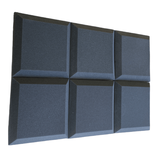 6 Pack - Bevelled - Acoustic Foam - Black - 30cm Hush Echo