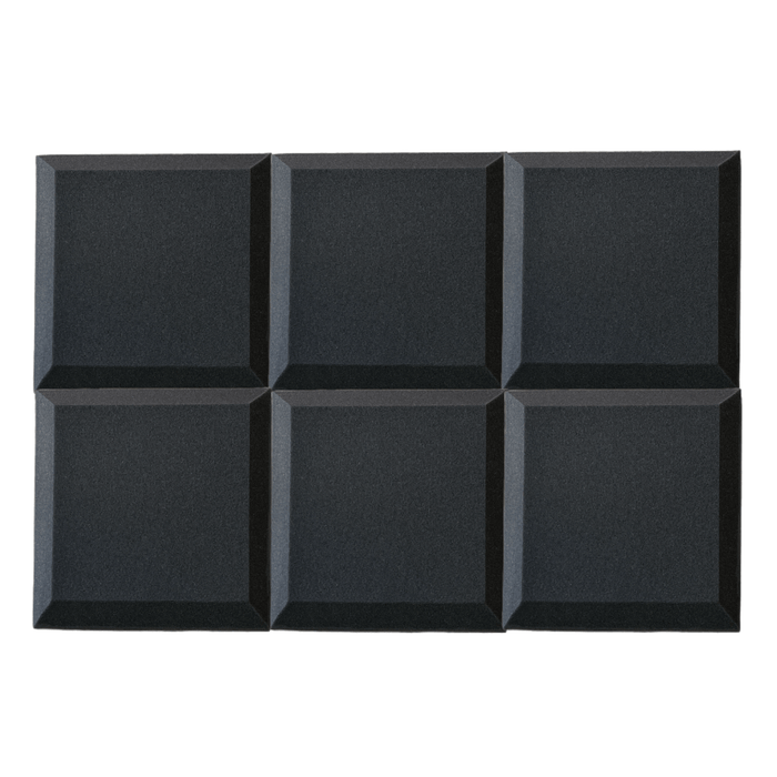 Bevelled Acoustic Foam Black 30cm (6 Pack) | Hush Echo