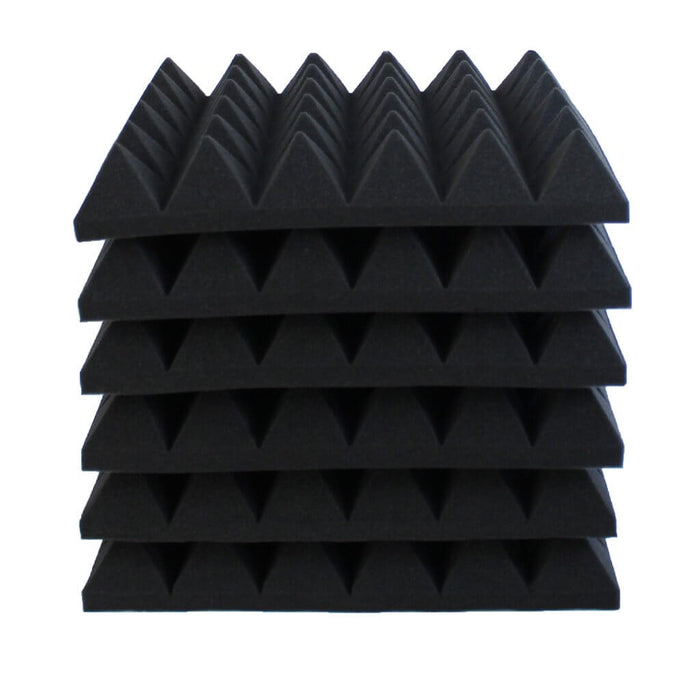 Pyramid Acoustic Foam Black 30cm (6 Pack) | Hush Echo