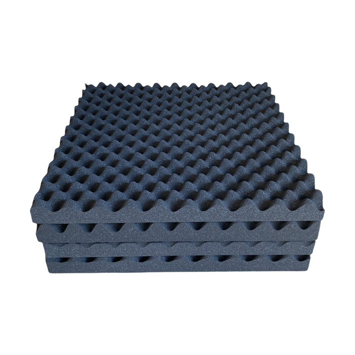 4 Pack - Convolute(Egg Crate) - Acoustic Foam - Black - 50cm Hush Echo
