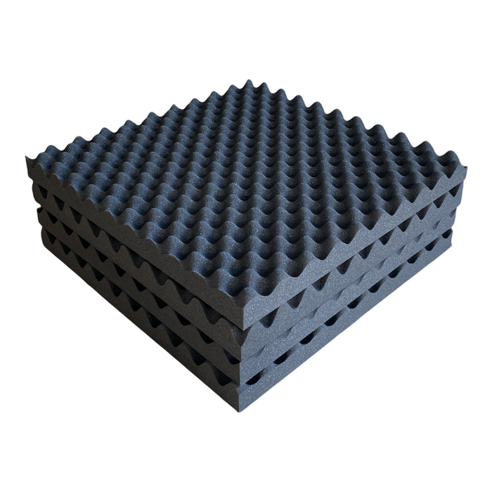 4 Pack - Convolute(Egg Crate) - Acoustic Foam - Black - 50cm Hush Echo