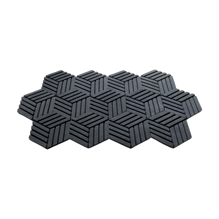 13 Pack - Hexagon - Acoustic Foam - Black - 35cm Hush Echo