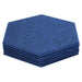 6 Pack - Blue Hexagon Acoustic Polyester Panel - 35cm Hush Echo