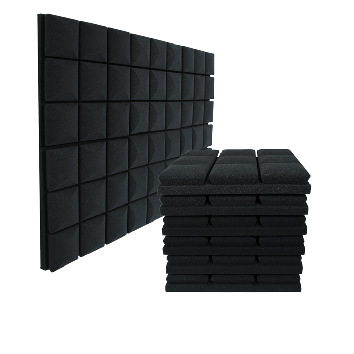 12 Pack - Mushroom - Acoustic Foam - Black - 30cm Hush Echo