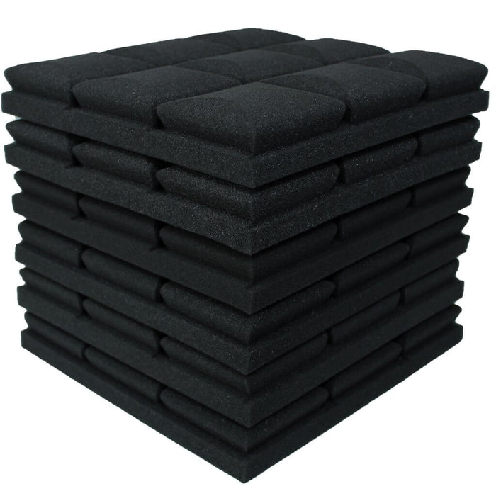 6 Pack - Mushroom - Acoustic Foam - Black - 30cm Hush Echo