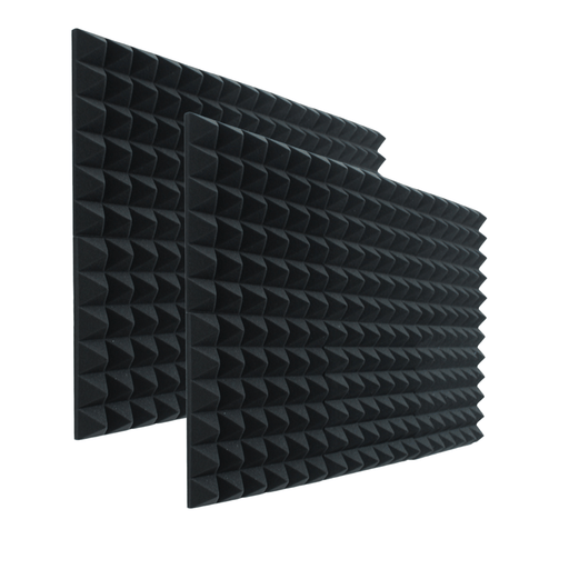 12 Pack - Pyramid - Acoustic Foam - Black - 30cm Hush Echo