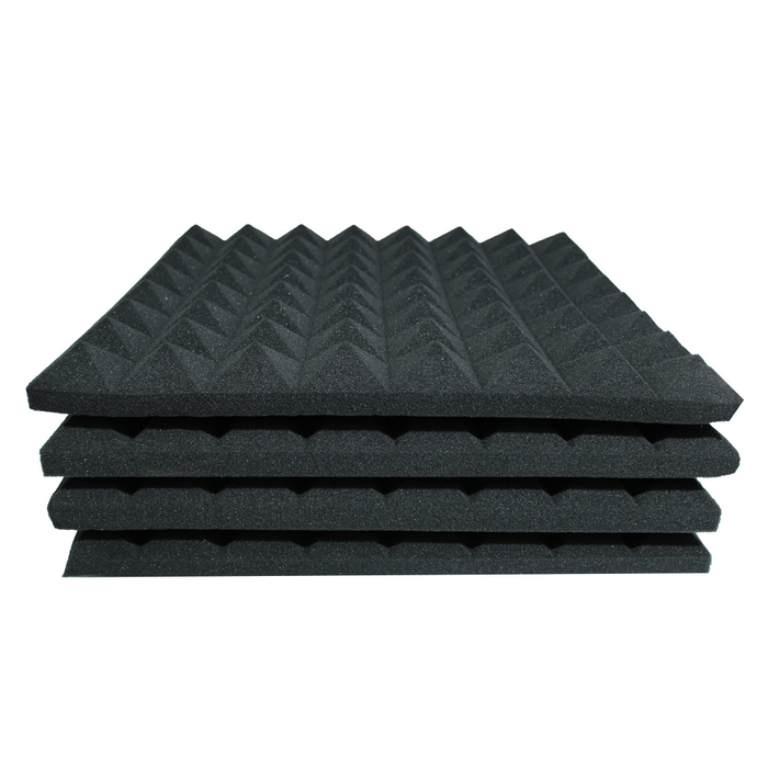 Pyramid Acoustic Foam Black 50cm (4 Pack) | Hush Echo