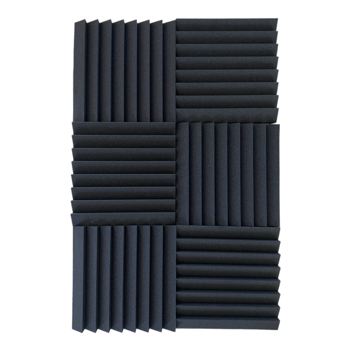 6 Pack - Slope Wedge - Acoustic Foam - Black - 30cm | Hush Echo