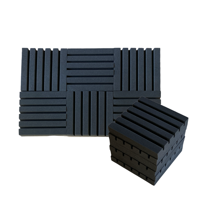 12 Pack - Strip - Acoustic Foam - Black - 30cm Hush Echo
