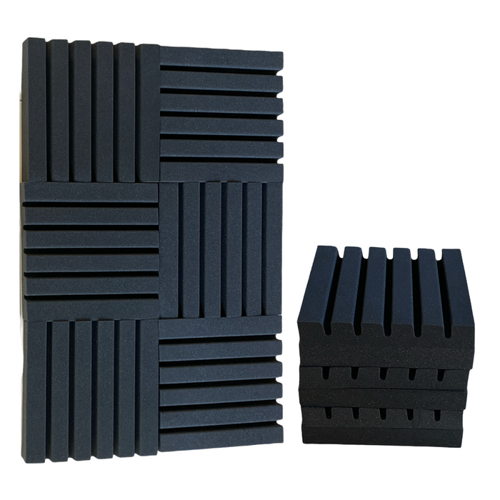 12 Pack - Strip - Acoustic Foam - Black - 30cm Hush Echo
