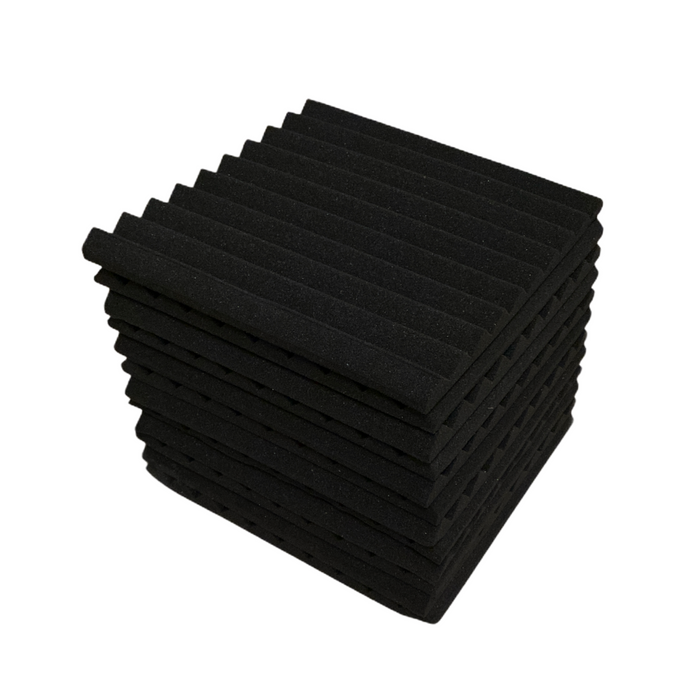 Wedge2.5 Acoustic Foam Black 30cm (12 Pack) | Hush Echo