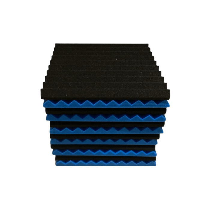 12 Pack - Wedge2.5 - Acoustic Foam - Blue Black - 30cm Hush Echo