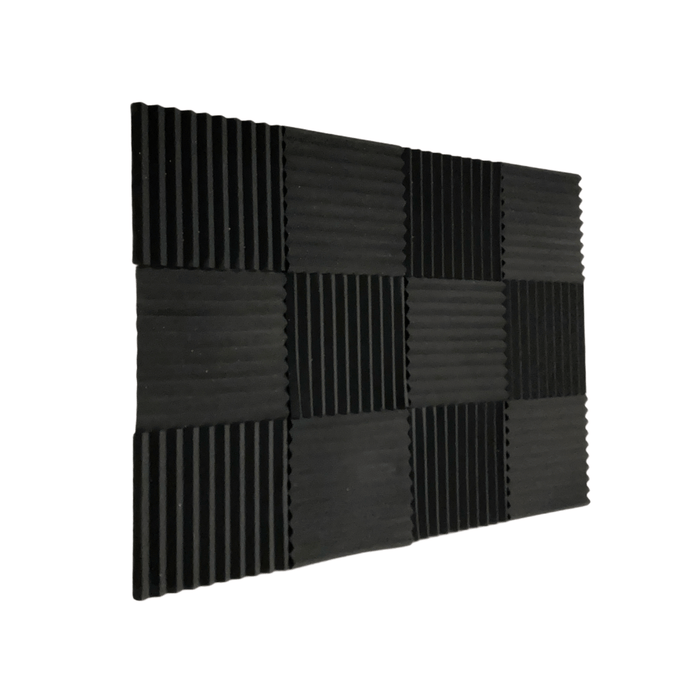 12 Pack - Wedge2.5 - Acoustic Foam - Black - 30cm Hush Echo