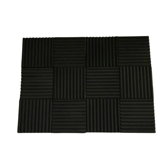 12 Pack - Wedge2.5 - Acoustic Foam - Black - 30cm Hush Echo