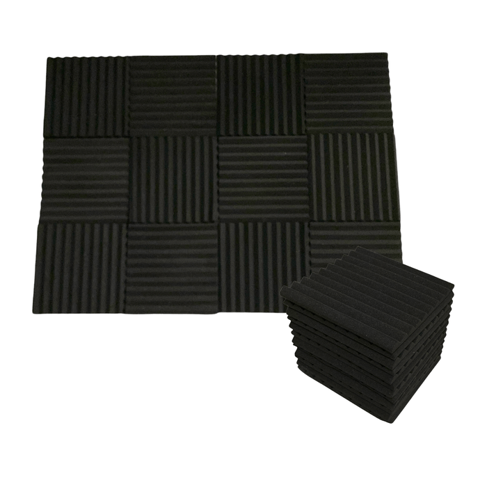 24 Pack - Wedge2.5 - Acoustic Foam - Black - 30cm Hush Echo