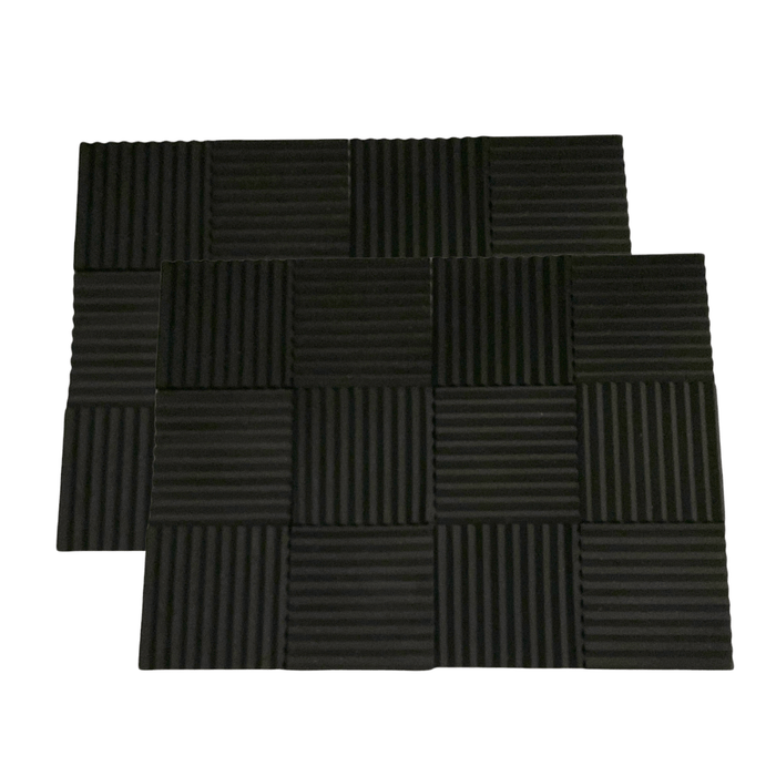 24 Pack - Wedge2.5 - Acoustic Foam - Black - 30cm Hush Echo