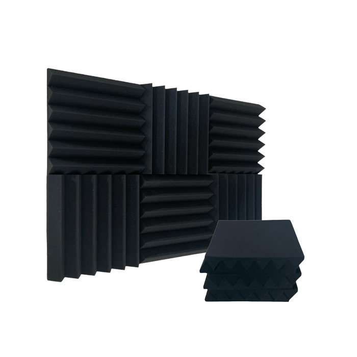 12 Pack - Wedge - Acoustic Foam - Black - 30cm Hush Echo