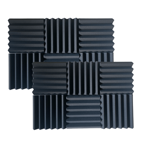 12 Pack - Wedge - Acoustic Foam - Black - 30cm Hush Echo