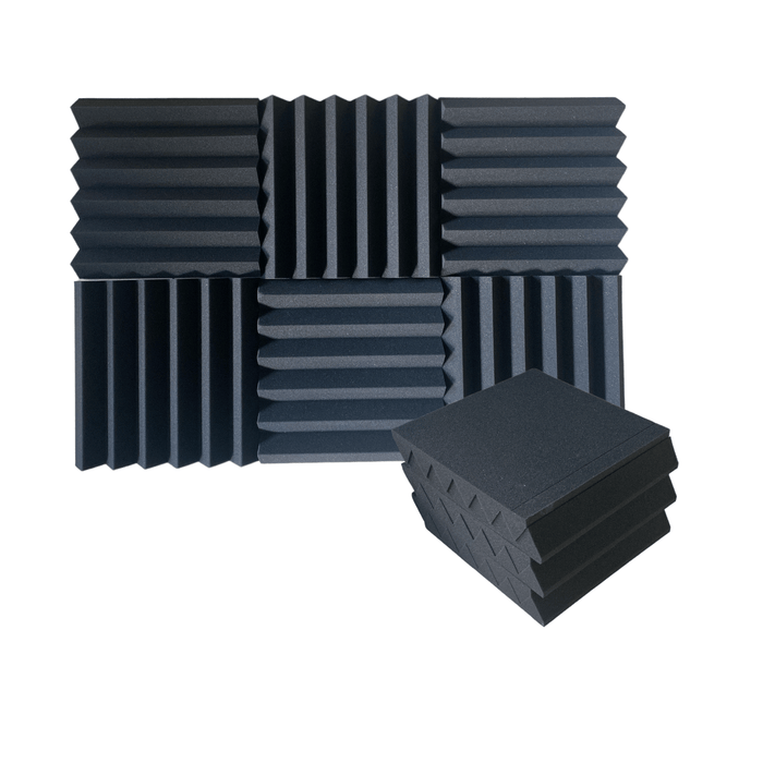 12 Pack - Wedge - Acoustic Foam - Black - 30cm Hush Echo