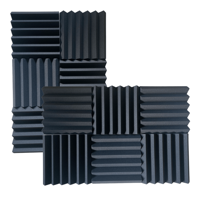 12 Pack - Wedge - Acoustic Foam - Black - 30cm Hush Echo