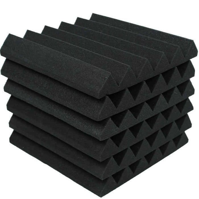 Wedge Acoustic Foam Black 30cm (6 Pack) | Hush Echo