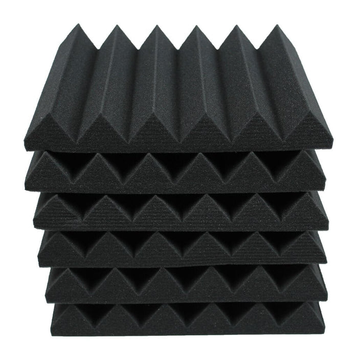 Wedge Acoustic Foam Black 30cm (6 Pack) | Hush Echo