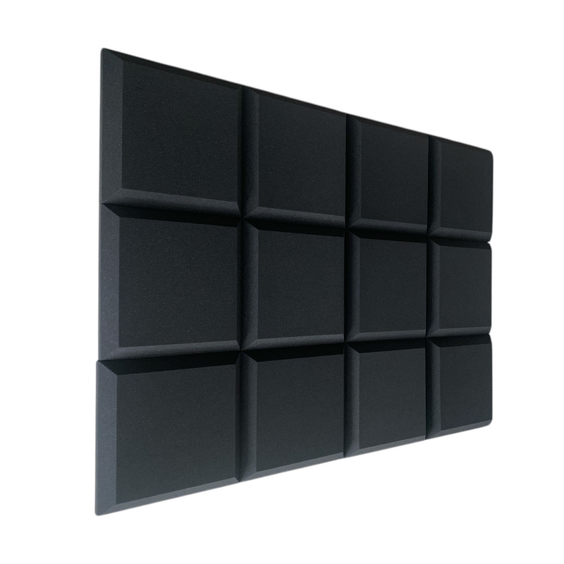 Bevelled Acoustic Foam Black 30cm (12 Pack) | Hush Echo