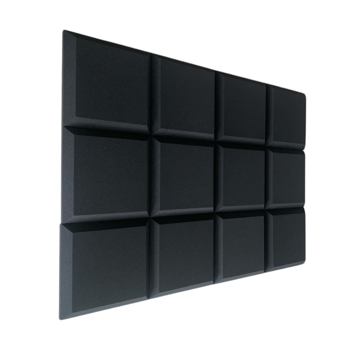 Bevelled Acoustic Foam Black 30cm (12 Pack) | Hush Echo