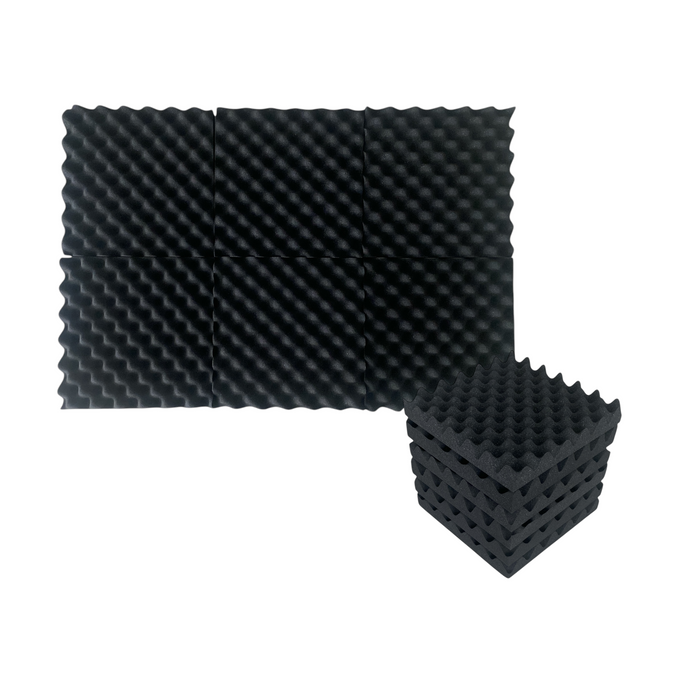 Convolute(Egg Crate) Acoustic Foam Black 30cm (12 Pack) 4 | Hush Echo