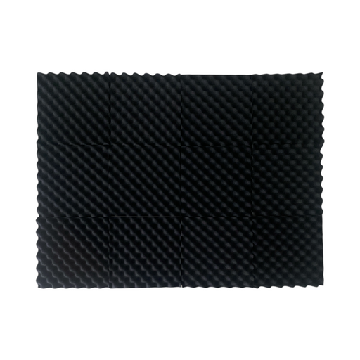 Convolute(Egg Crate) Acoustic Foam Black 30cm (12 Pack) | Hush Echo