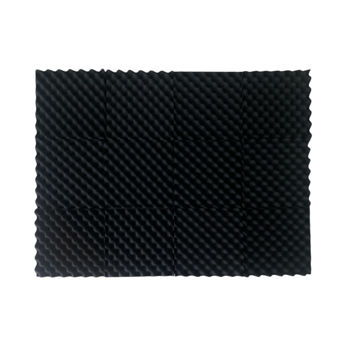 Convolute(Egg Crate) Acoustic Foam Black 30cm (12 Pack) | Hush Echo