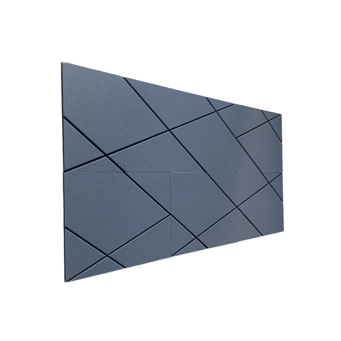 6 Pack - Line - Acoustic Polyester Panel - Grey Black - 40cm Hush Echo
