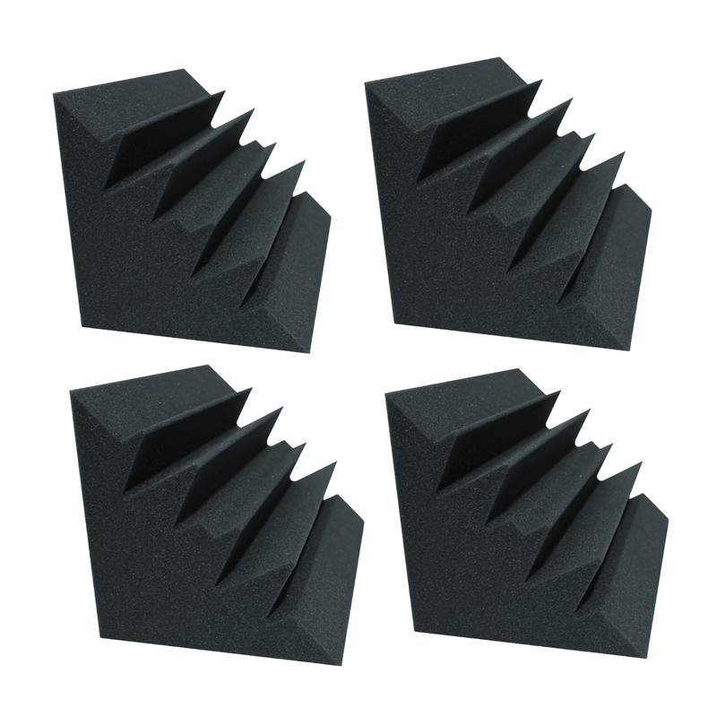 4 Pack - Bass Trap - Acoustic Foam - Black - 30cm | Hush Echo