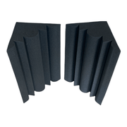 2 Pack - Bass Trap Shape B - Acoustic Foam - Black - 50cm Hush Echo