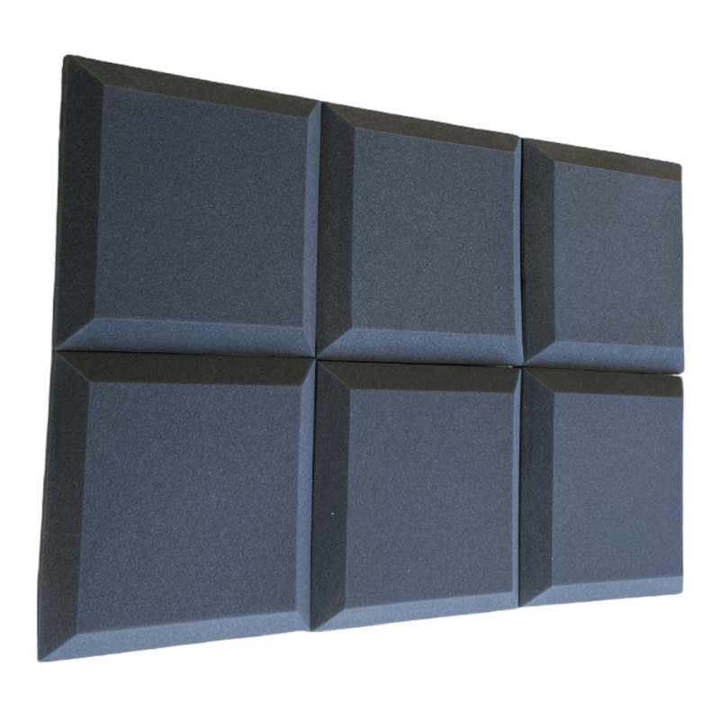 Bevelled Acoustic Foam Black 30cm (6 Pack) | Hush Echo