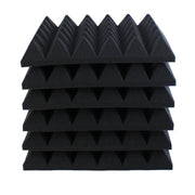 Pyramid Acoustic Foam Black 30cm (6 Pack) | Hush Echo