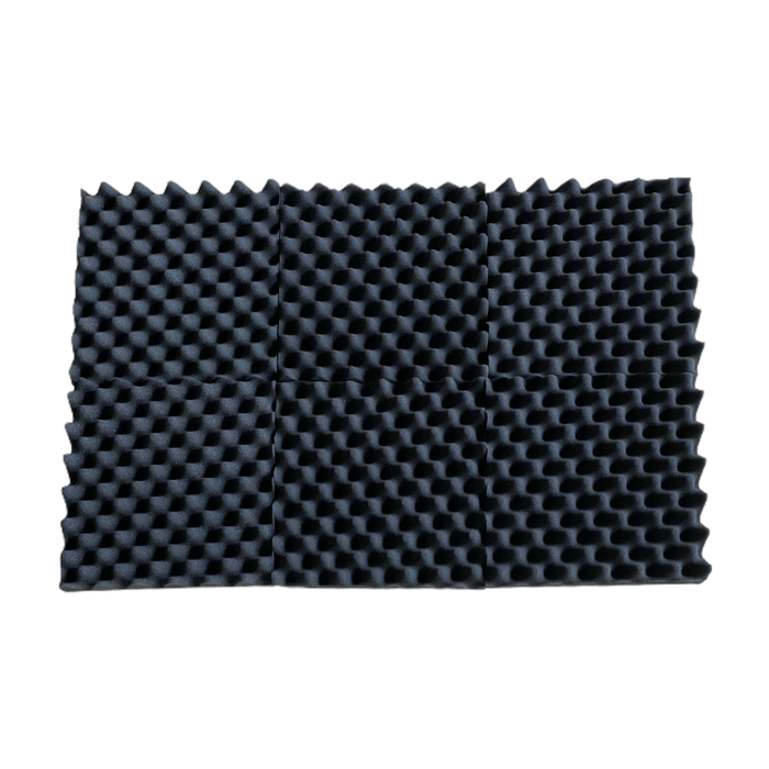 6 Pack - Convolute(Egg Crate) - Acoustic Foam - Black - 30cm Hush Echo