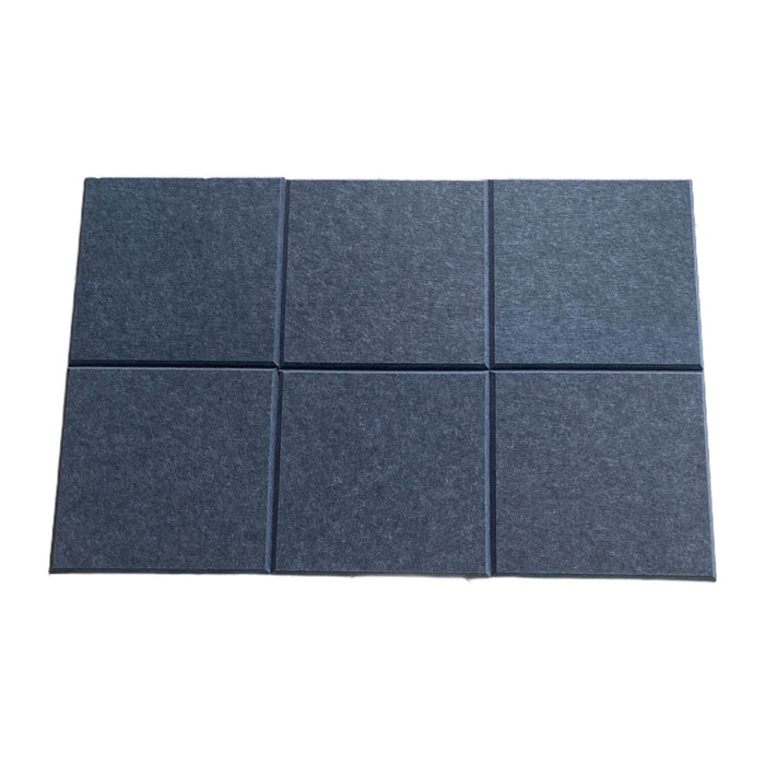 6 Pack - Square - Acoustic Polyester Panel - Charcoal - 30cm Hush Echo