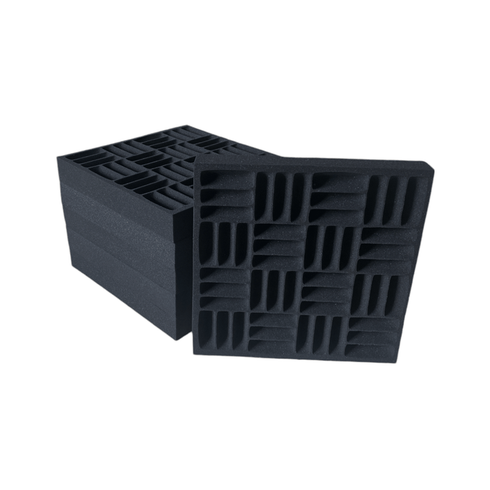 6 Pack - Grid - Acoustic Foam - Black - 30cm Hush Echo